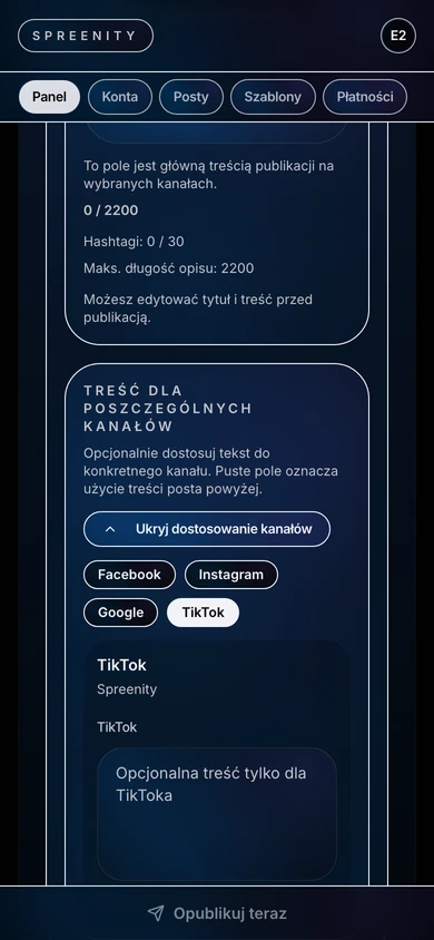 Osobne opisy dla Facebooka, Instagrama, Google Business Profile i TikToka